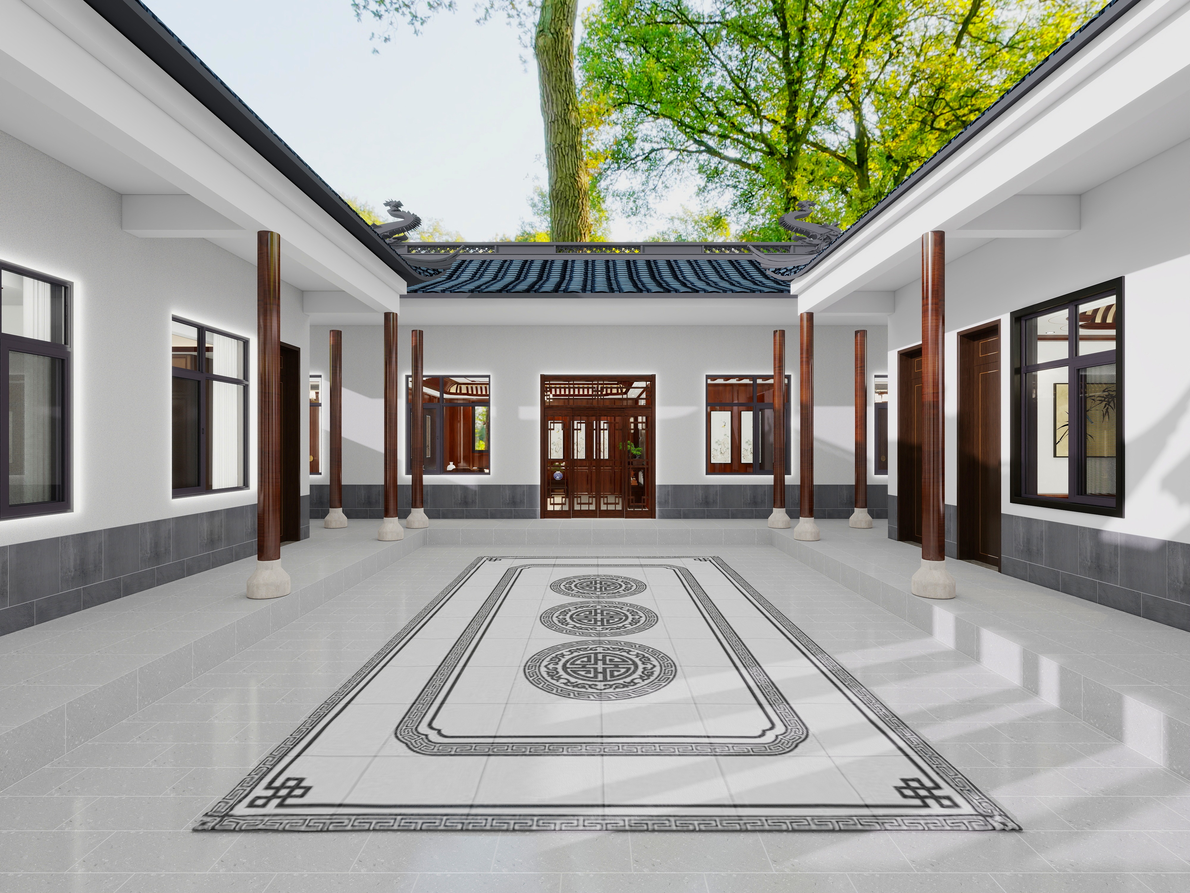 四合院自建房  庭院